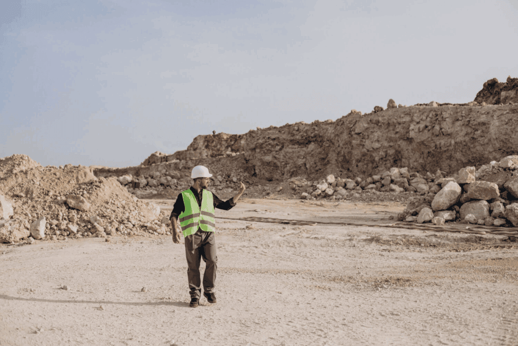 Man on a mining site