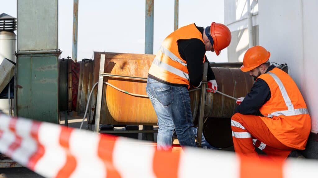 Isolation In Oil And Gas: Methods For Safe Work In Extraction Isolation In Oil And Gas With Men Fixing Equipment